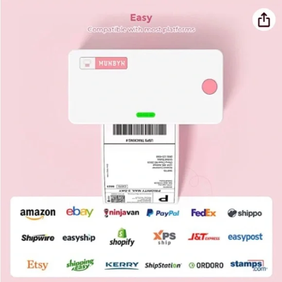 Pink-Munbyn 4x6 Thermal Label Printer-NWT💗 - Picture 4 of 10